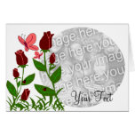 Roses with butterflies template card