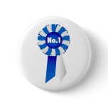 Rosette in Blue and White No. 1 Button Badge