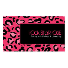 Rosie Hot Pink Black Punk  Leopard Business Card