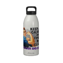 Rosie Keep Calm Sjogren's Syndrome.png Reusable Water Bottle