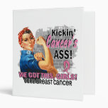Rosie Kickin Ass Breast Cancer.png 3 Ring Binders