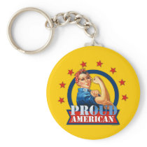Rosie Riveter Proud American Keychain