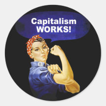 Rosie says Capitalism Works! stickers