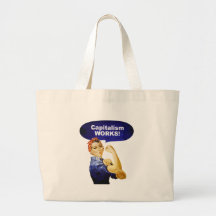 Rosie says Capitalism Works! totes Tote Bags