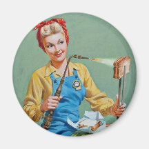 Rosie the Riveter Makes Toasted Cheese Refrigerator Magnet
