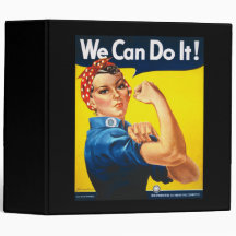 Rosie the Riveter, We Can Do It! 3 Ring Binders