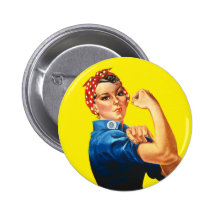 Rosie the Riveter, We Can Do It! Pinback Buttons