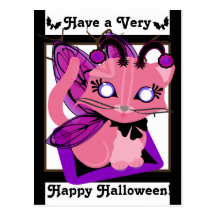 Rosie Toon Kitty Fairy Kitten B&W EdgesPostcard