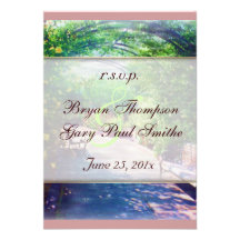 Rosy Bower Wedding RSVP Custom Invitations