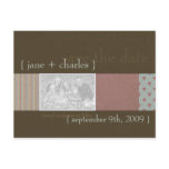 Rosy Brown & Chocolate Photo Save the Date postcards