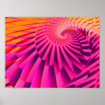 Rosy Dawn Abstract Modern Fractal Art Posters