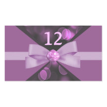 Rosy Pink Bokeh Lights, Ribbon & Bow Wedding Business Card Templates