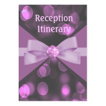 Rosy Pink Bokeh Lights, Ribbon & Bow Wedding Business Cards