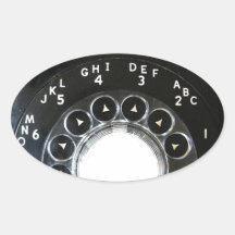 Rotary Phone Oval Stickers