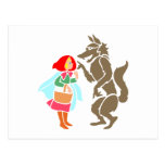 Rotkäppchen Wolf little red riding hood Postkarte