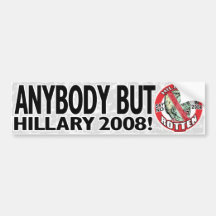 Rotten Hillary Anybody But Hillary Bumper Sticker