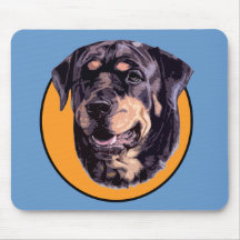 ROTTWEILER DOG ORANGE MOUSE MATS