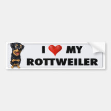 Rottweiler Love Sticker Bumper Sticker