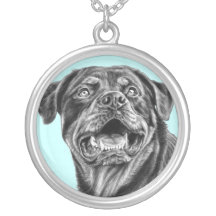 Rottweiler Sketch Custom Necklace