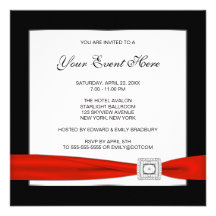 Rouge blanc noir tout le modèle d'invitation d'occ