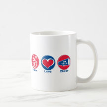 Rouge/bleu d'acclamation d'amour de paix mugs à café