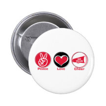 Rouge d'acclamation d'amour de paix badge avec épingle