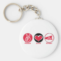 Rouge d'acclamation d'amour de paix porte-clef