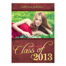 Rouge de Bourgogne et classe élégants d'or de 2013 Invitation Personnalisée