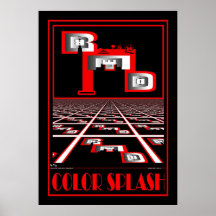 ROUGE D'ÉCLABOUSSURE DE COULEUR AFFICHE