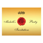 Rouge et invitation de partie d'or
