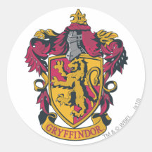 Rouge et or de crête de Gryffindor Adhésif Rond
