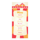 Rouge et orange de menu de réception de mariage de invitations
