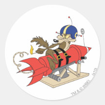 Rouge Rocket d'E. Coyote Launching de Wile Adhésifs Ronds