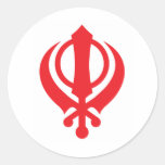 Rouge sikh de Khanda Autocollants