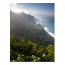 rough coast line of the atlantic island madeira postcard