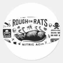 Rough On Rats Round Stickers