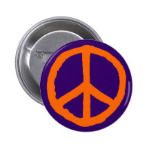 Rough Peace Symbol - Orange on Deep Purple Pins