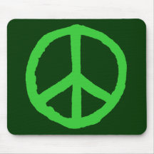 Rough Peace Symbol - Shades of Green Mousepads