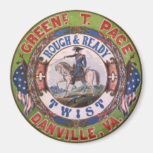 Rough & Ready Twist Tobacco Label Refrigerator Magnets