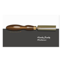 Roughing Gouge Woodturning Blk White Business Card
