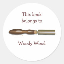 Roughing Gouge Woodturning Bookplate Stickers