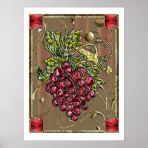 Rouleau de raisins rouges affiches