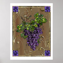 Rouleau pourpre de raisins posters