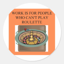 ROULETTE player casino gambler Round Stickers