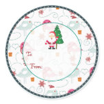 Round Christmas Birds gift tag Sticker