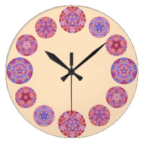 Round Clock with Kaleidoscope Medallions wall clocks