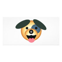 Round dog happy design photo card