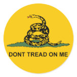Round Dont Tread on Me Sticker -gadsden tea party