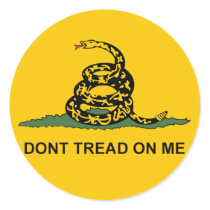 Round Dont Tread on Me Sticker -gadsden tea party