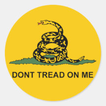 Round Dont Tread on Me Sticker -gadsden tea party